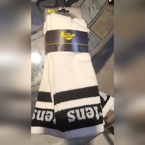 Dr. Martens White and Black Socks, NEW Set Of 3 Size 9 To 13